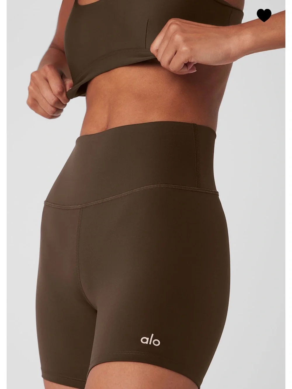 ALO Yoga High-Rise Chocolate Brown Bike Shorts